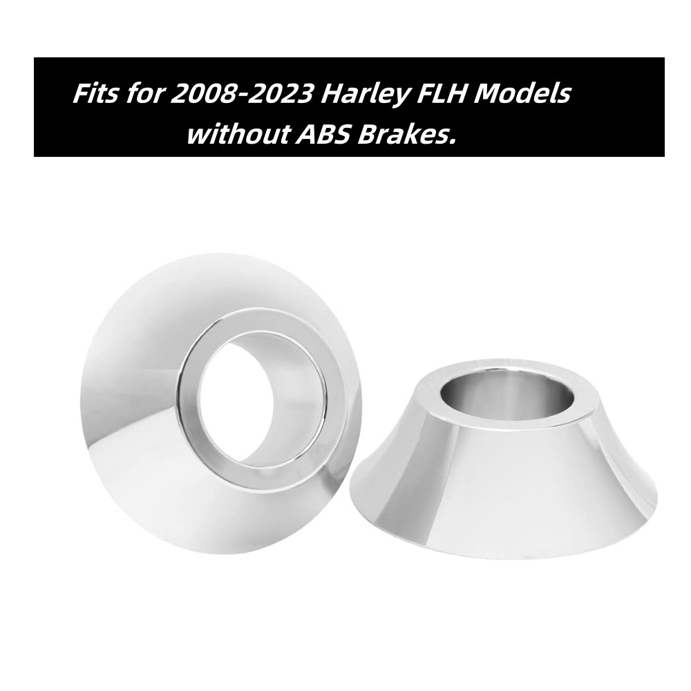 Chrome 25mm Tapered Front Axle Wheel Spacers For Harley Street Road Glide 08-23