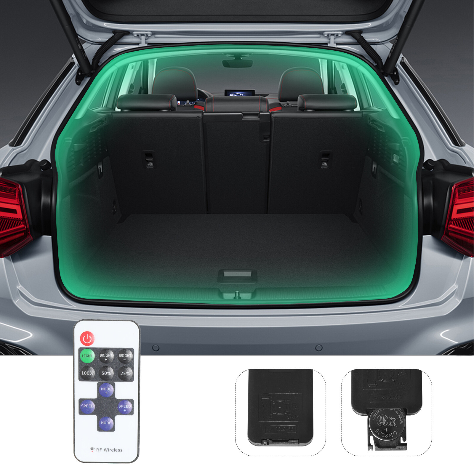 Green LED Auto Car Interior Accessories Decor Atmosphere Wire Strip Light Lamp