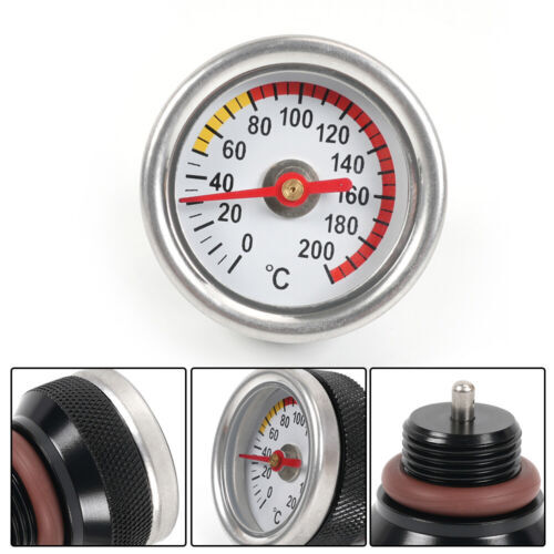 M20x1.5 Motorcycle Oil Temp Temperature Gauge Filler Cap 0-200 Celsius