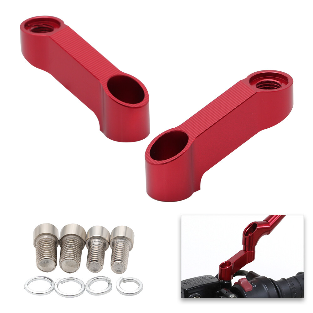 2pcs Motorcycle 8mm 10mm Rearview Mirror Mount Extender Bracket Clamp Dirt bike