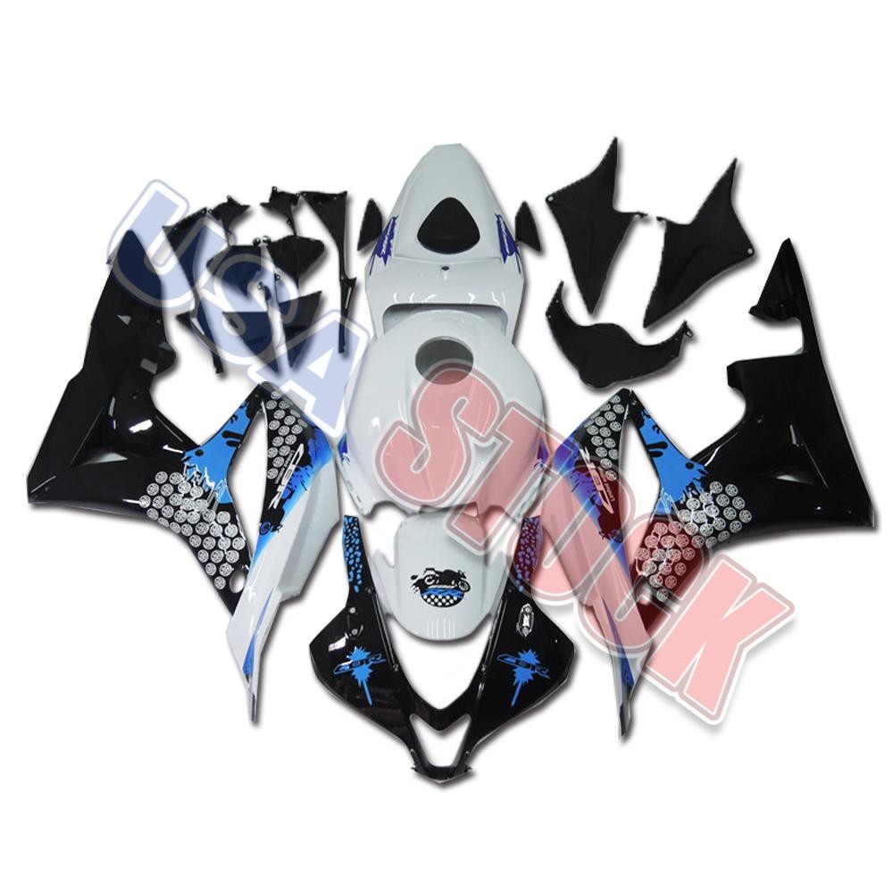 US Stock White Black Injection Kit Fairing Fit for Honda 2007 2008 CBR 600 RR