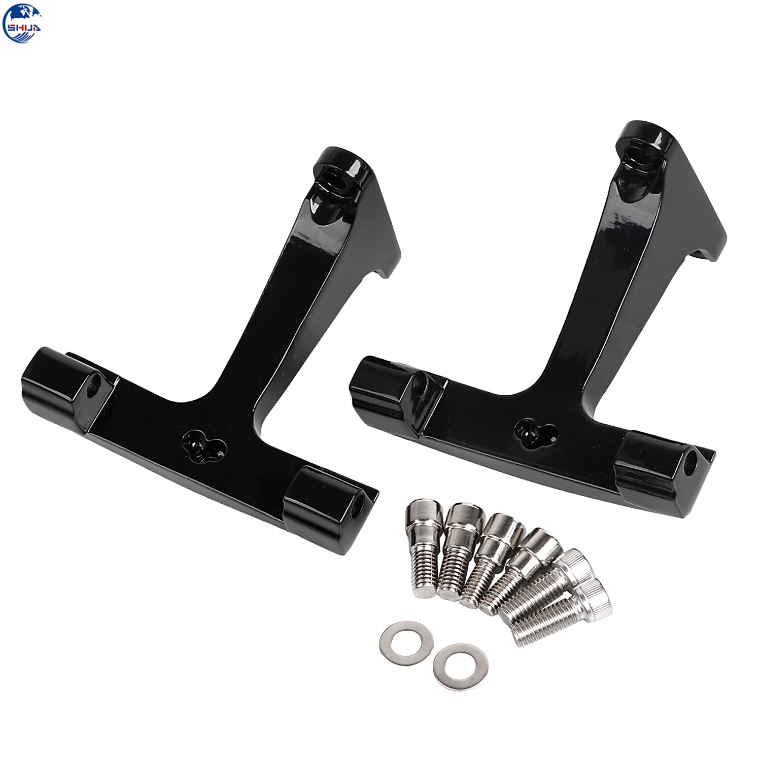 Black Passenger Floorboard Mount Bracket For Harley Electra Road Glide 1993-2023