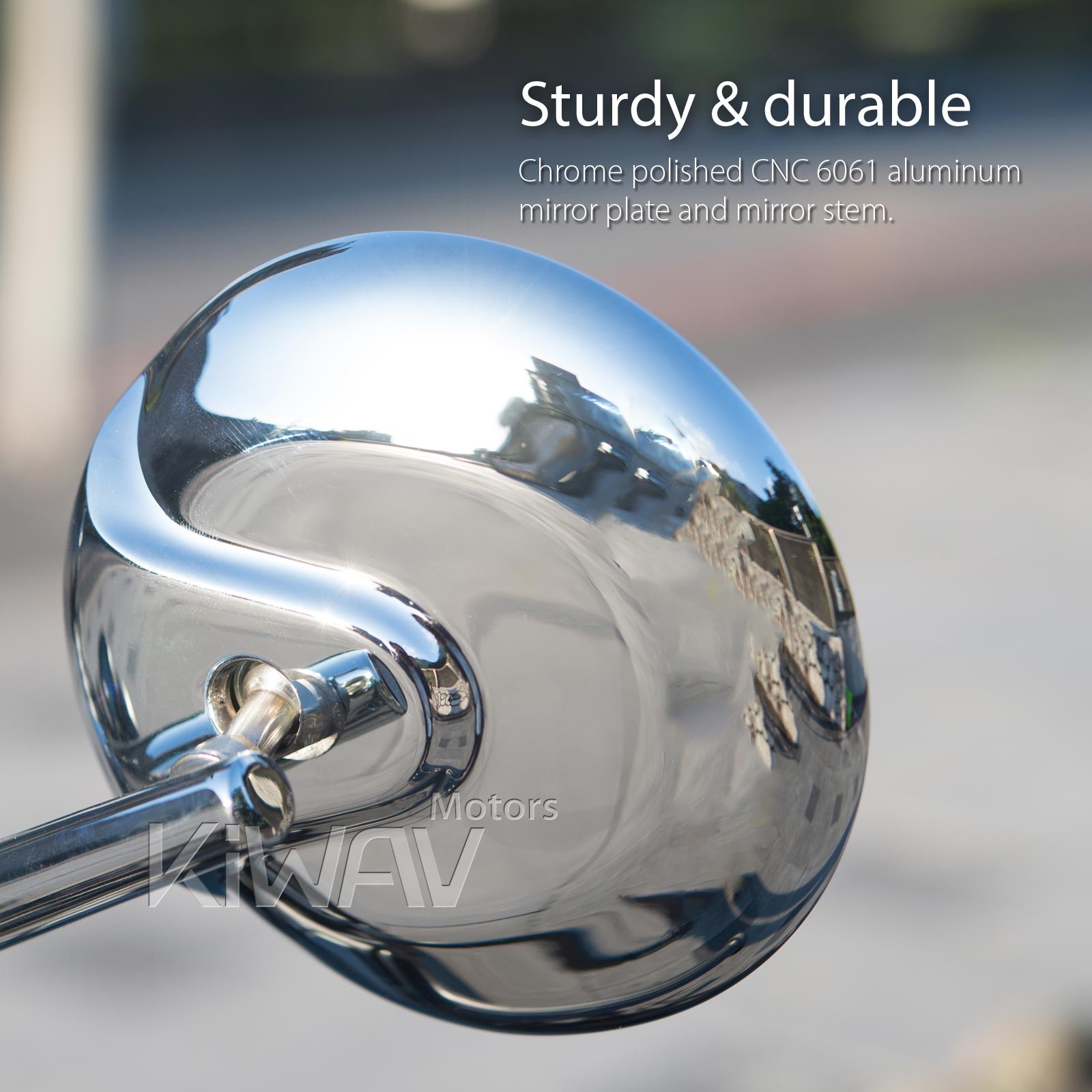 Retro round glossy chrome mirrors aluminum go-through mounts for BMW R18 R1200C