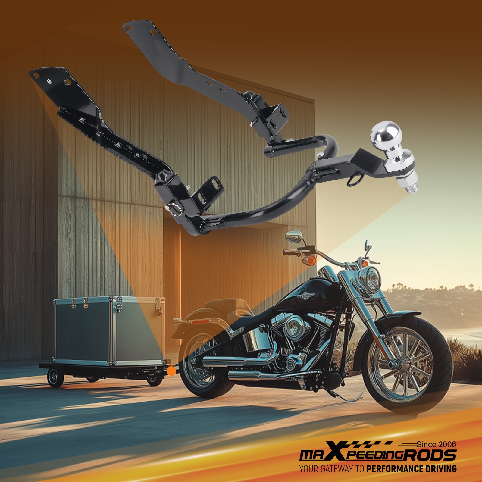 Receiver Hitch with 1-7/8″ Trailer Ball for 2014-2019 Harley-Davidson Touring