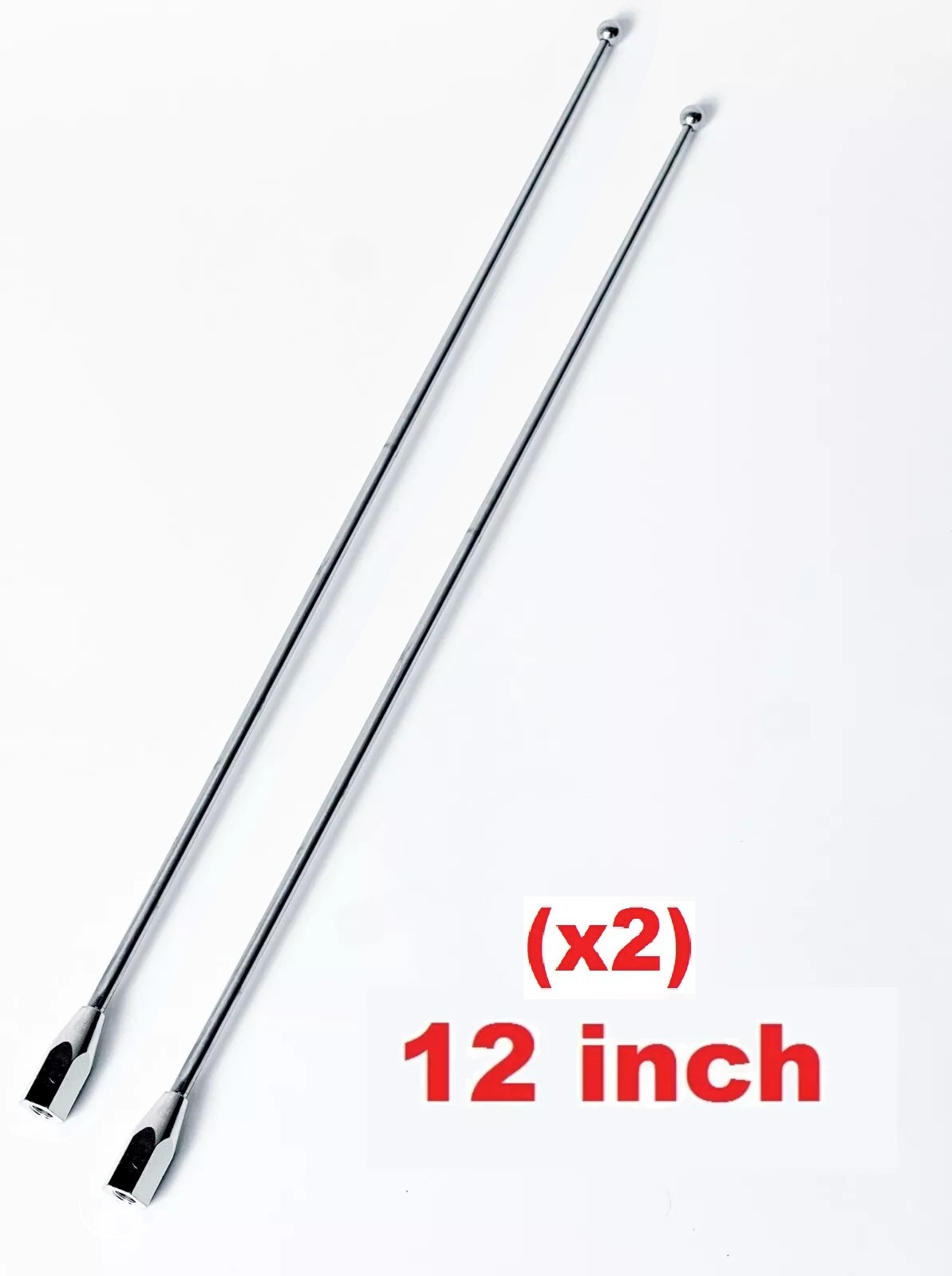 12″ 2-pack Stainless AM/FM/XM/CB Antennas for Honda Goldwing GL1500 1988-2000