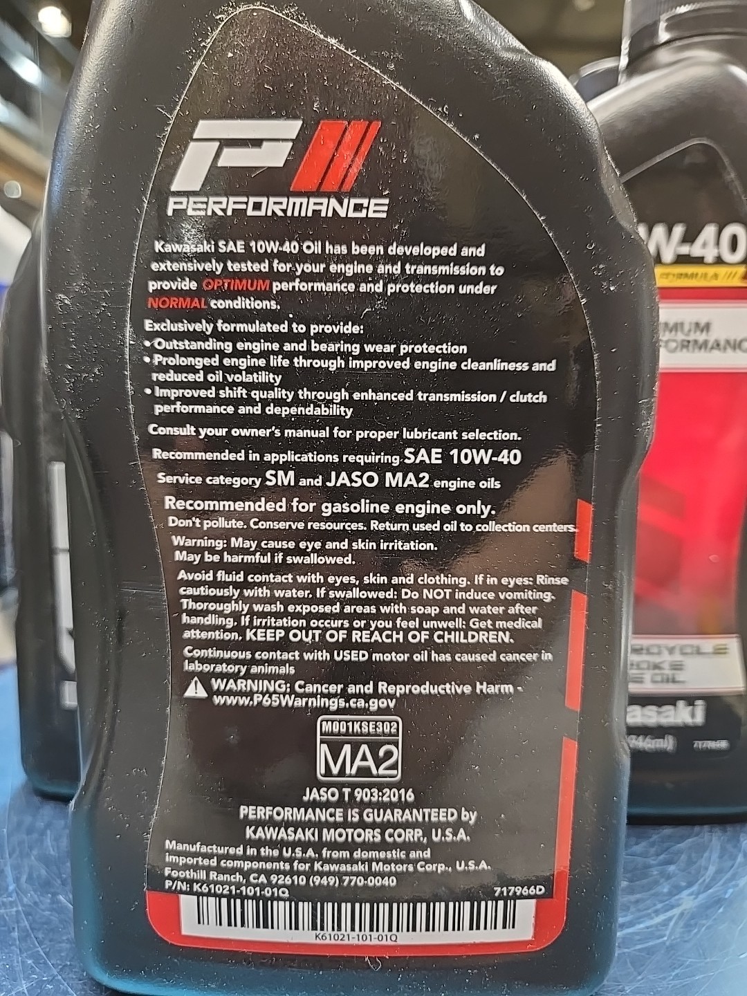 Kawasaki KPO SAE 10W-40 Motorcycle 4-Stroke Engine Oil (K61021-101-01Q)- 5 PACK