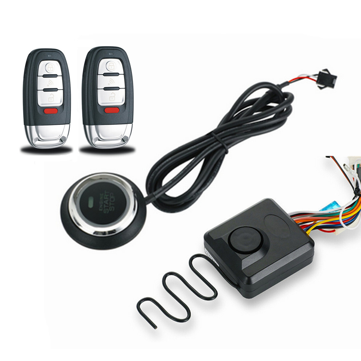 Keyless Entry Motorcycle Scooter Engine Start Push Button Kit PKE Alarm System