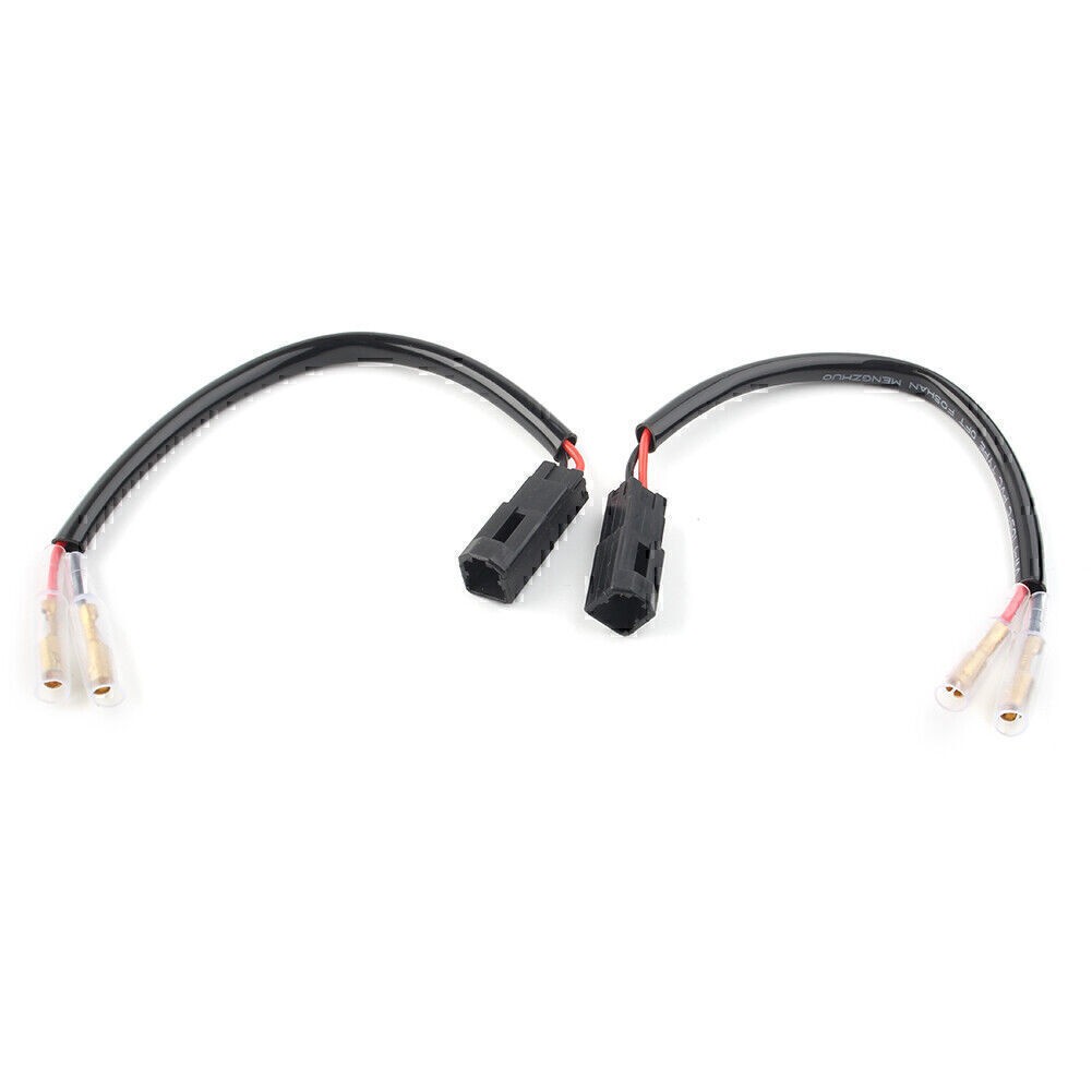 2 Pcs New Turn Signal 2-Wire Connector Harness W/Sleeve For Ducati 848 1098 1198