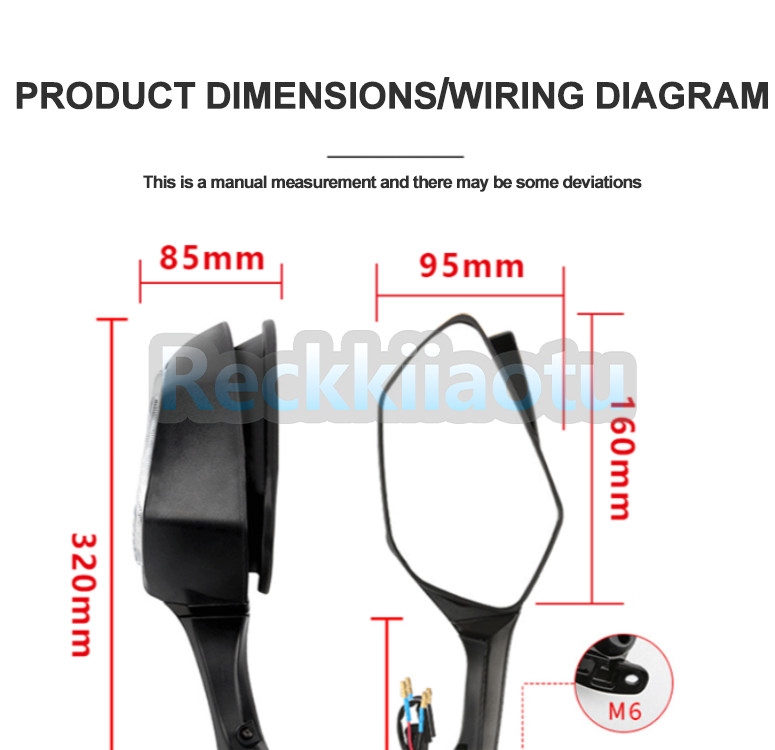 1 Pair Mirror with Turn Signals For Kawasaki Ninja ZX6R ZX636 2009-2023
