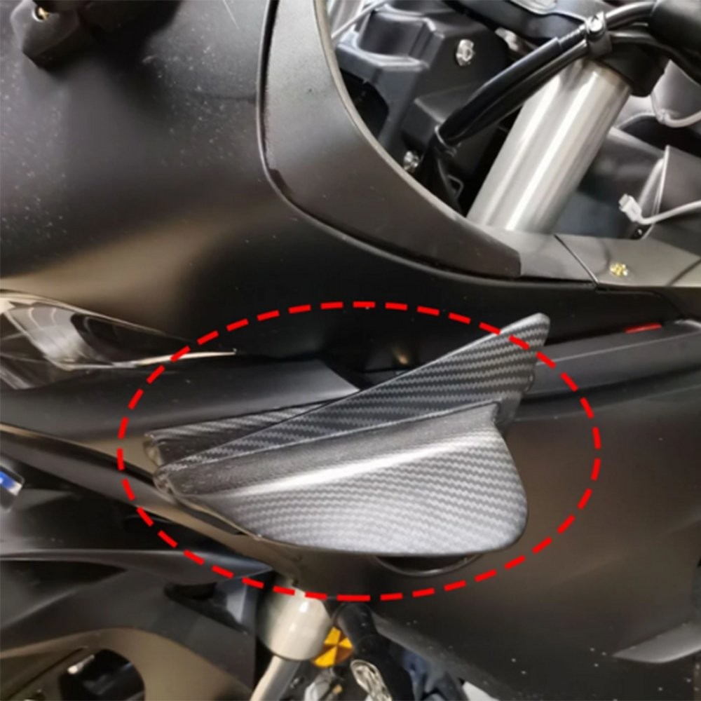 USA Carbon Fiber Universal Motorcycle Side Winglet Wing Spoiler Gloss Black 2PCS
