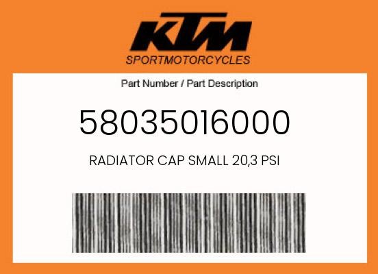 KTM Genuine Radiator Cap Small 20,3 Psi – 58035016000
