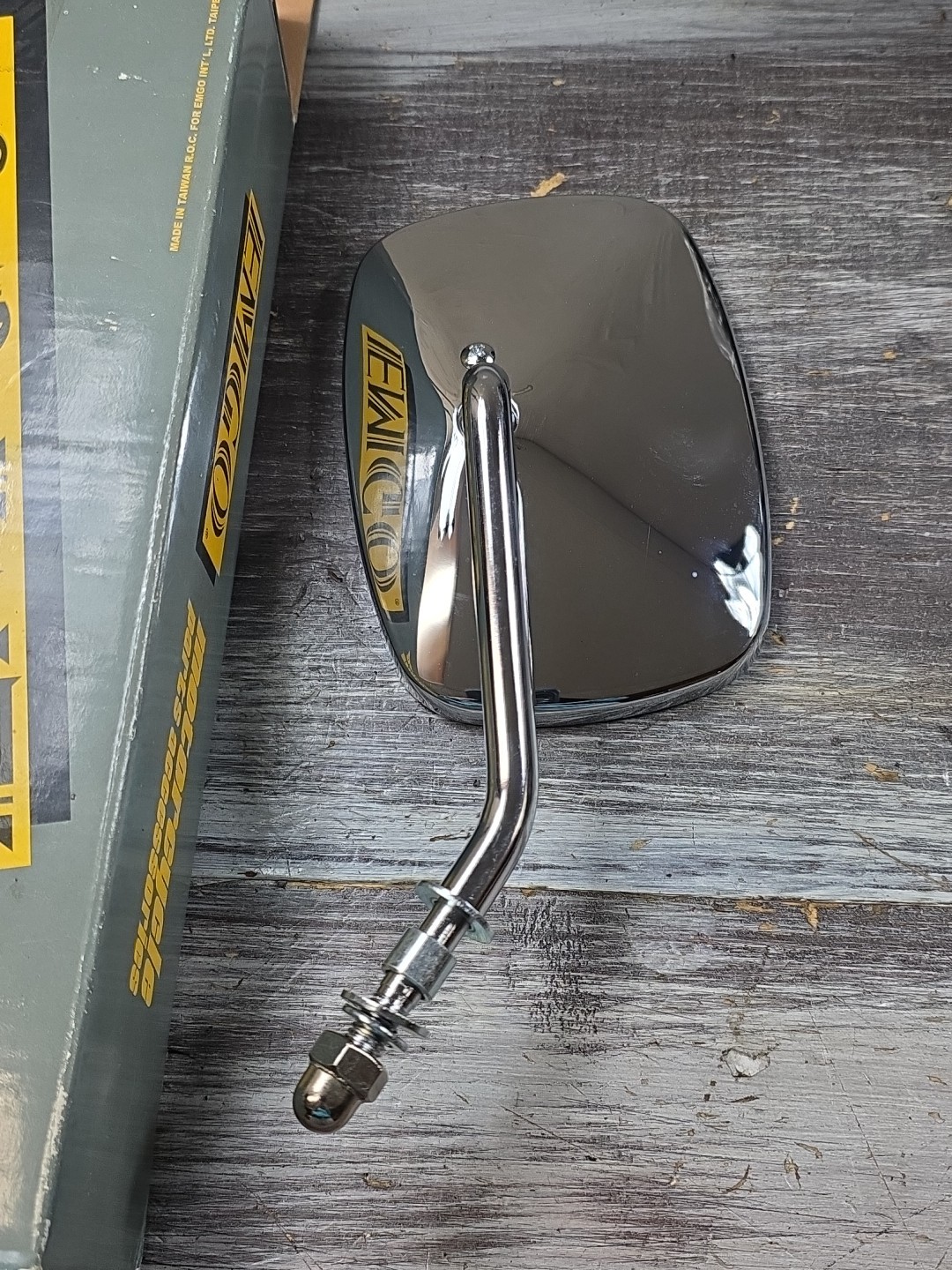 Emgo Universal Rear View Mirror Chrome Plain Short Stem Harley 20-21706