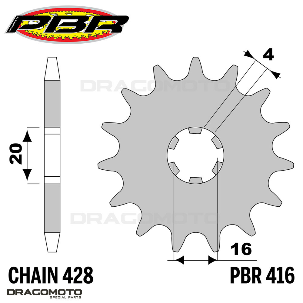 KAWASAKI KH 100 1978-1981 chain sprocket kit 428 PBR EK2418