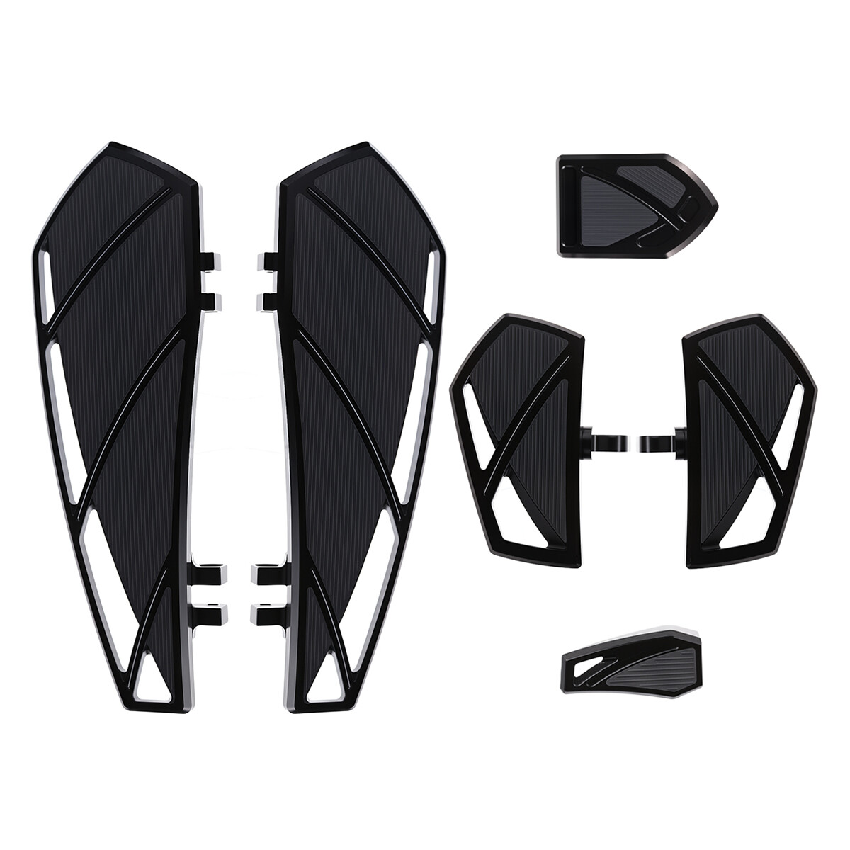 Black Phantom Floorboards Foot Brake Pedal Shifter Pegs For Harley Road Glide
