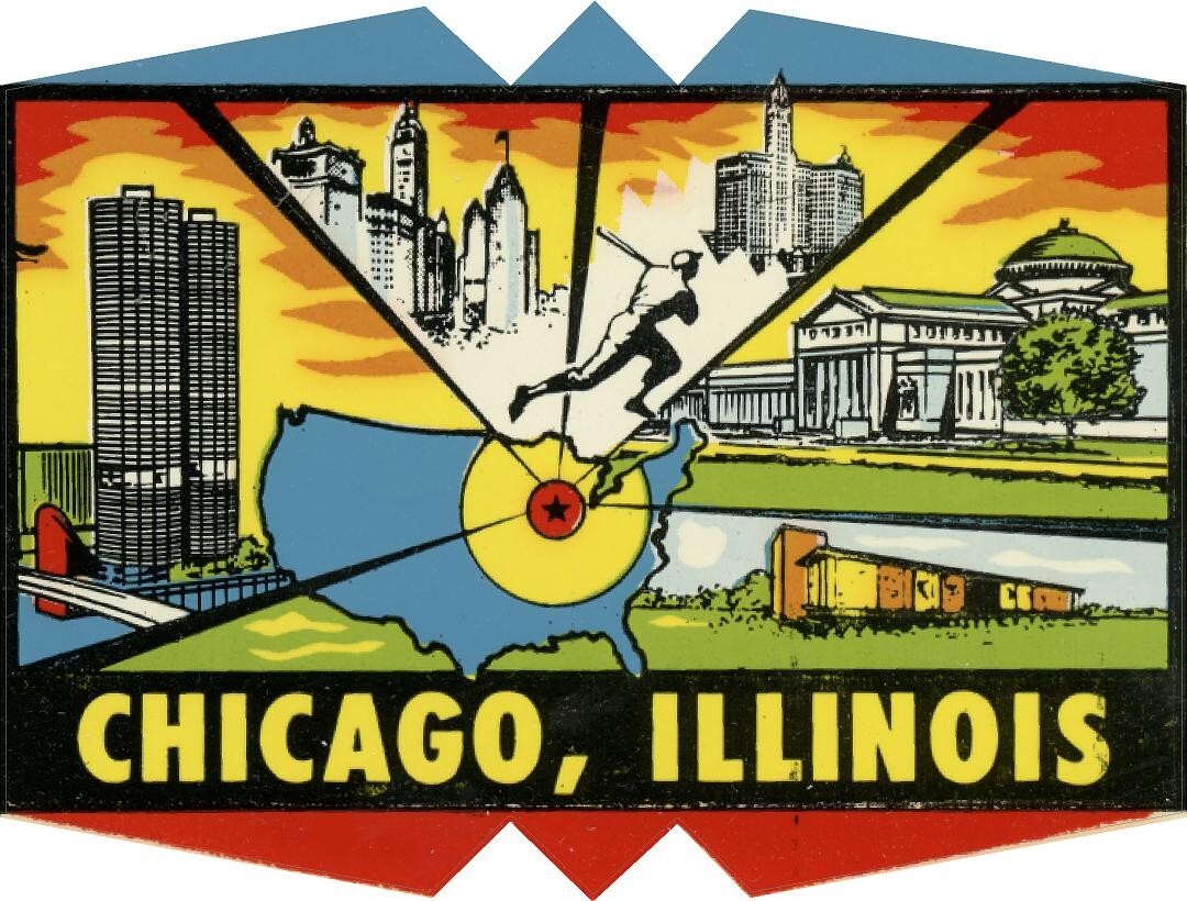 #666 (1) 4″ Chicago Illinois Impko Repro Decal Sticker LAMINATED