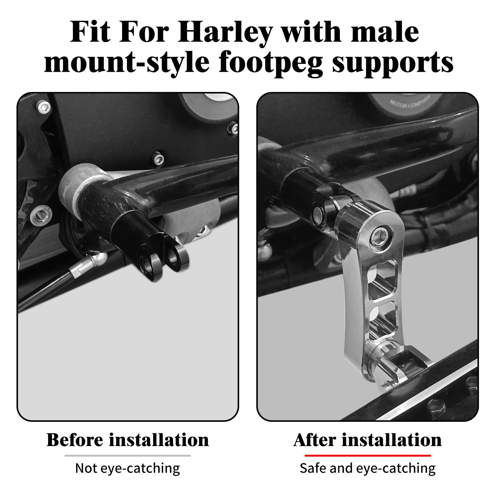 CNC Chrome Adjustable Male Mount Footpeg Extensions Fit For Harley XL FLH FXDF