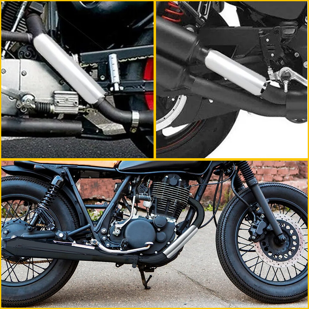 Exhaust Muffler Pipe Heat Shield Cover Protector Chrome Aluminum For Motorcycle