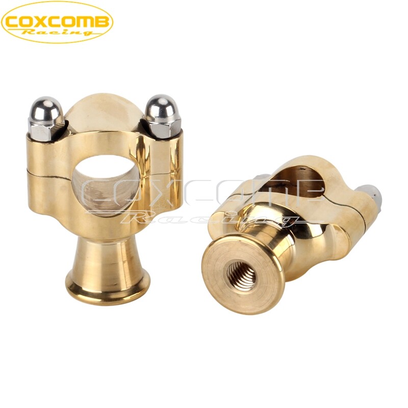 Brass 1″ 25mm Handlebar Mount Clamp Riser for Bobber Chopper Cruiser Cafe Racer