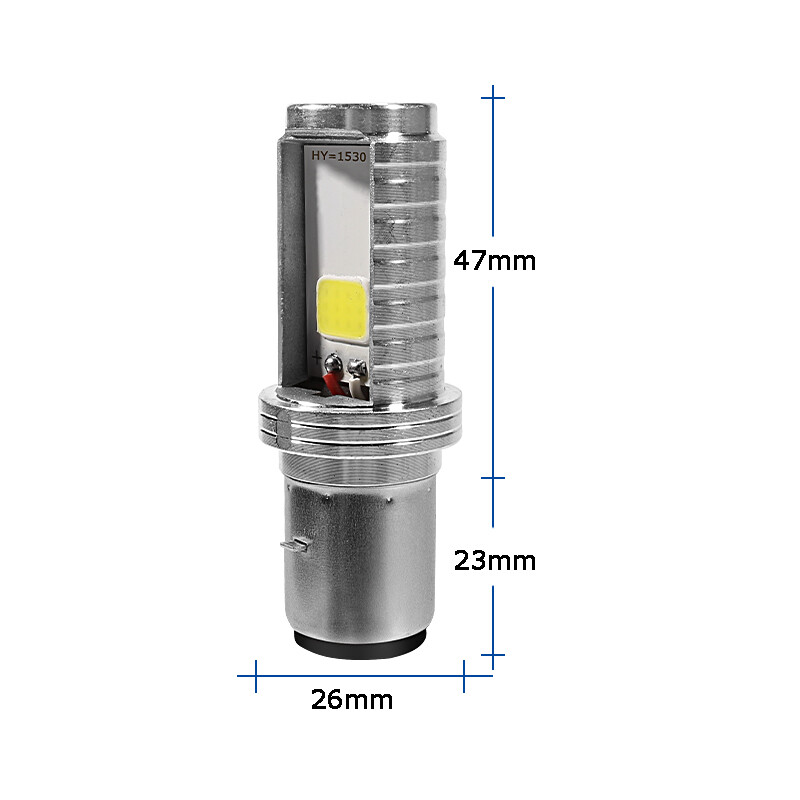 12V 80V 16W BA20D LED HEADLIGHT BULB FOR SOME 50cc QMB139 & 150cc GY6 SCOOTERS