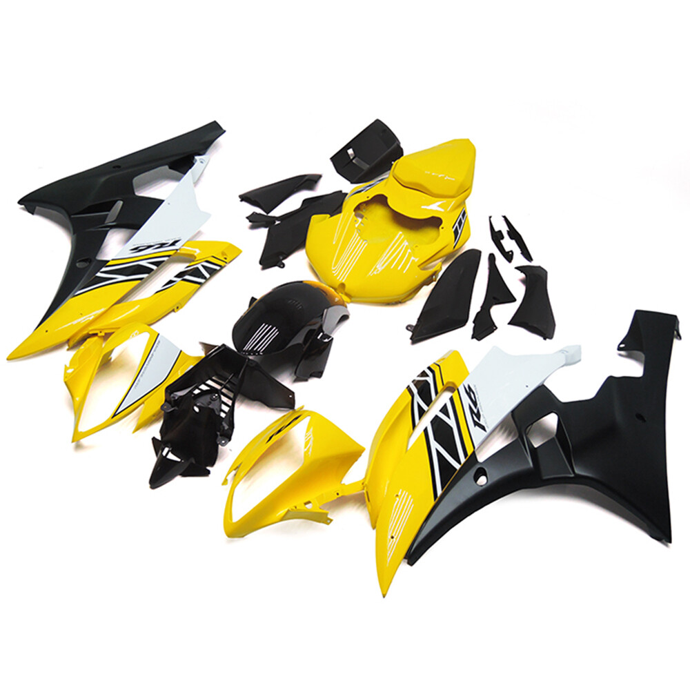 Black Yellow ABS Bodywork For Yamaha YZF-600 R6 2006 2007 06 07 Plastic Fairings