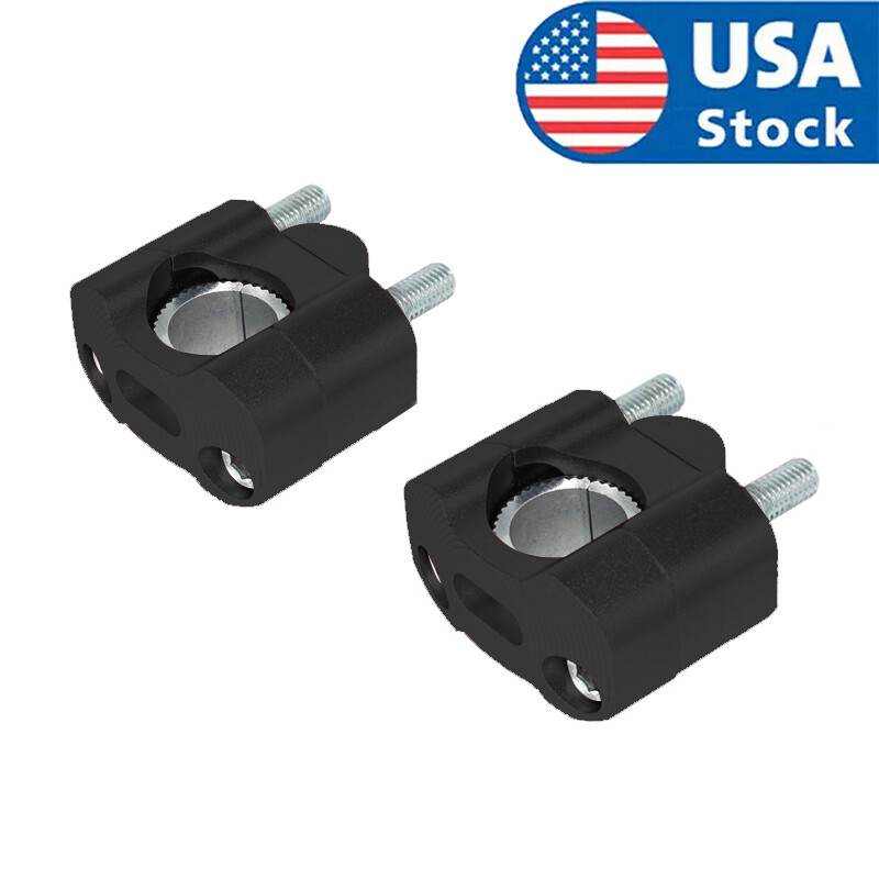 Black New Motorcycle Handlebar Bar Clamps Mounts Risers 7/8″ To 1 1/8″ Adaptor