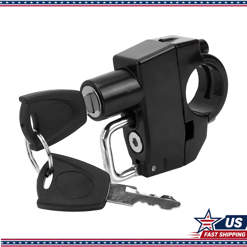 Anti-Theft Helmet Lock 2 Keys, Aluminum Alloy Handlebar Mount Motorbike Scooter