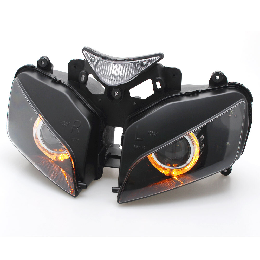 Fully Headlight Assembly HID Projector Amber Angel Eye for Honda CBR1000RR 04-07