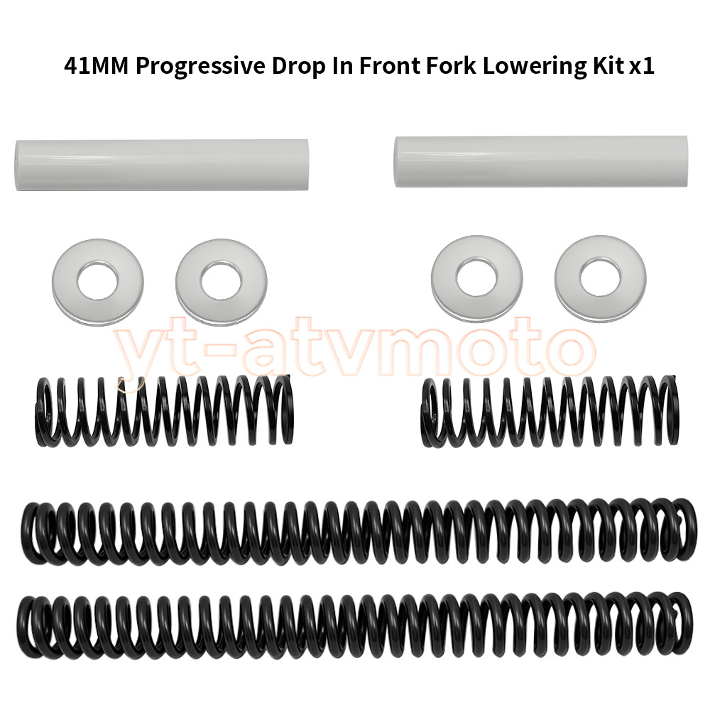 41mm Progressive Drop In Fork Lowering Kit for Harley Electra Glide Fat Boy Dyna