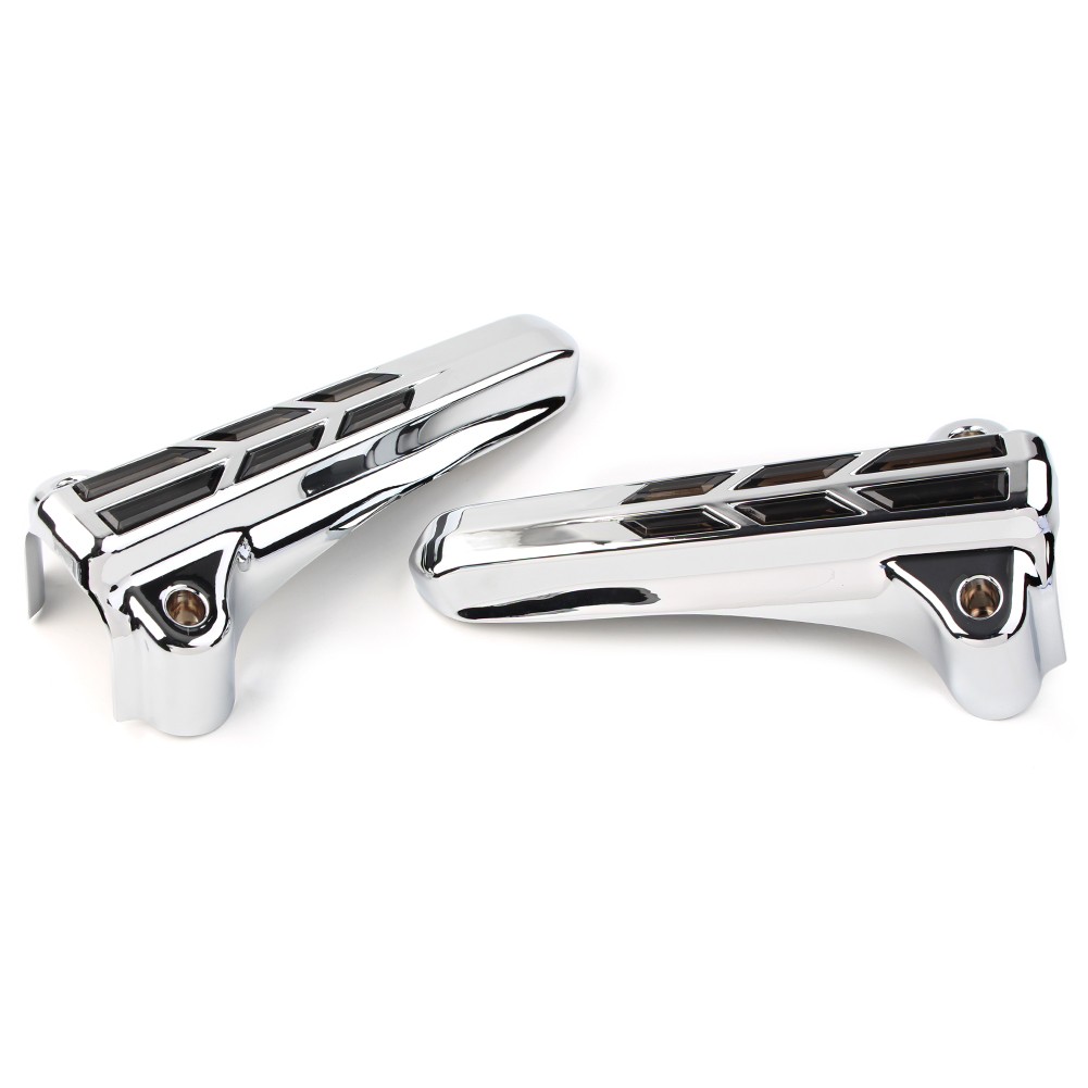Front Lower Fork Leg Covers LED Light Fit Harley FLHR FLHTK FLHX Chrome-Smoken