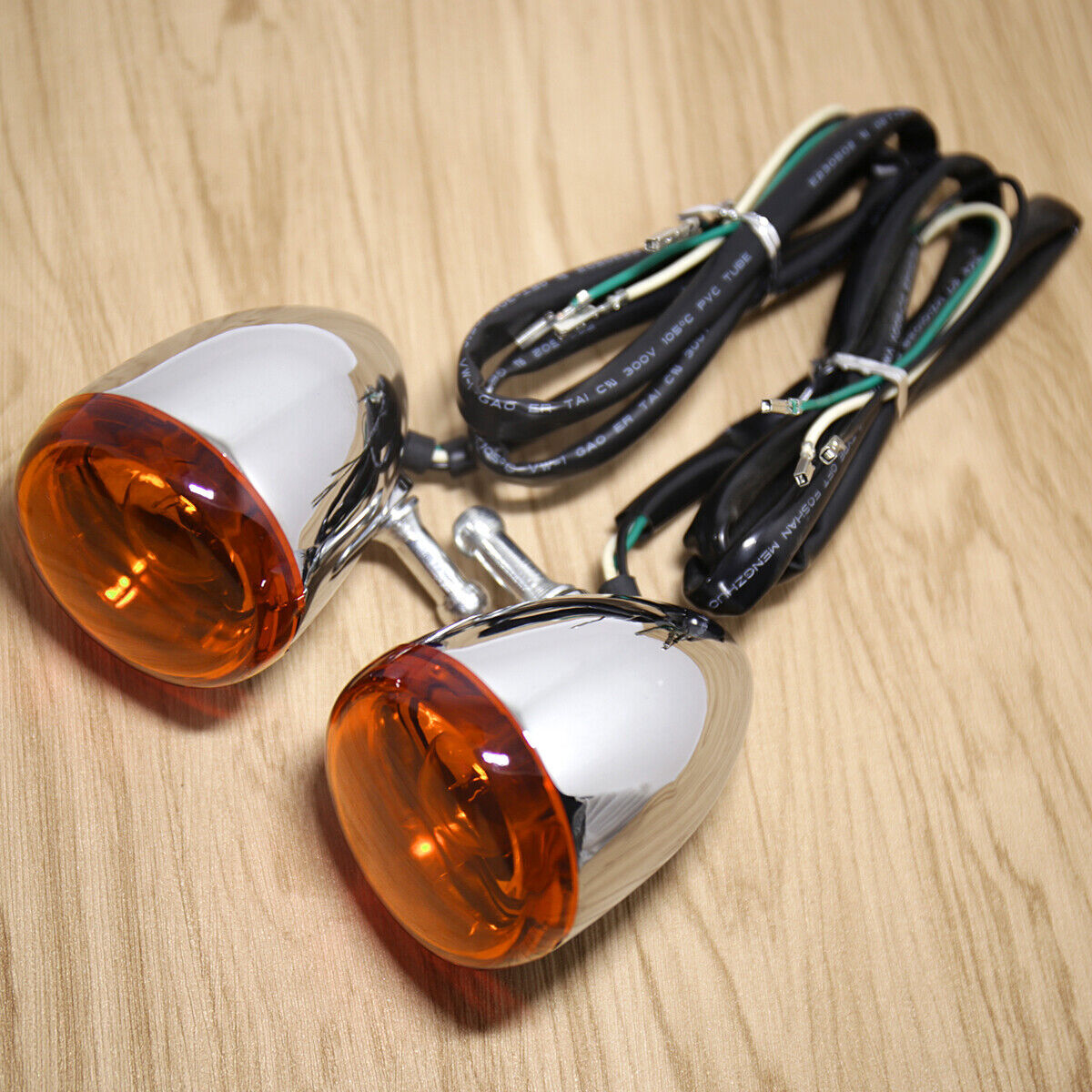 US Front Chrome Bullet Orange Turn Signals For Harley 2004-2013 Sportster 883