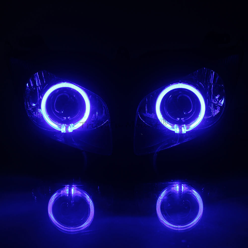 HID Projector Headlight Blue Angel Eye Fit For Yamaha FZ1 FZ-1S Fazer 2006-2015
