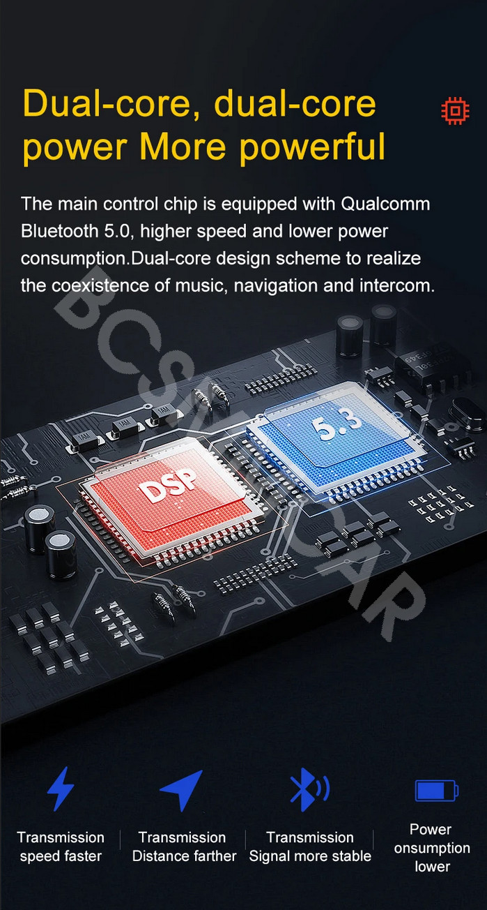 Bluetooth Motorcycle Intercom Headset Communication Share Helmet Kit Waterproof