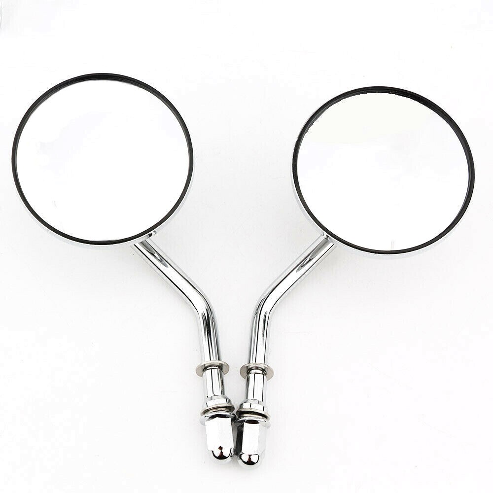1 Pair of Round Motorcycle Mirrors For Street Glide Road King Softail