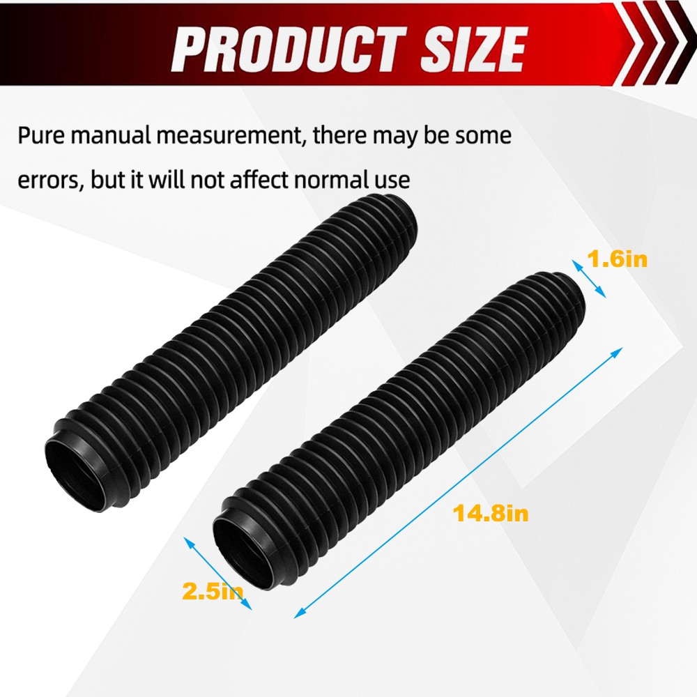 Pair Rubber Front Fork Dust Cover Gaiters Gaitors Motorcycle Boot Shock Absorber