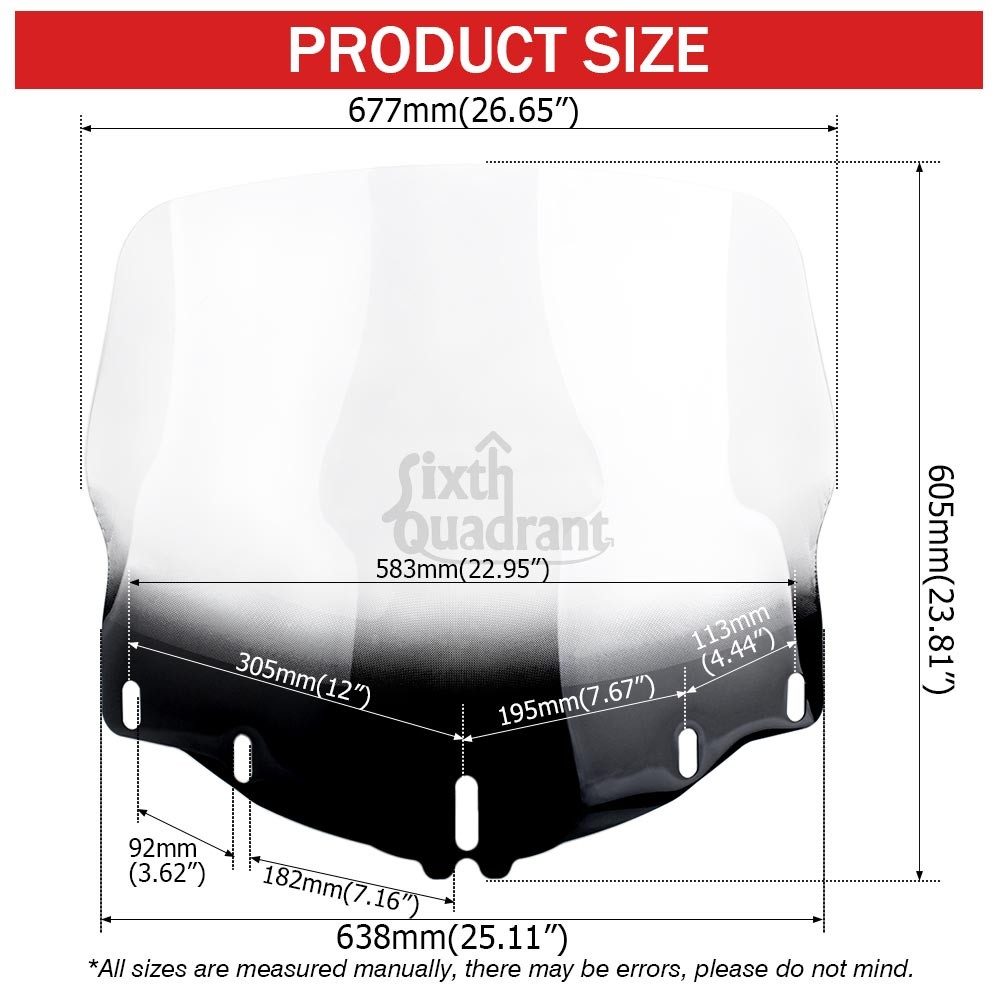 For Honda Goldwing 1800 GL1800 2001-2017 5 Holes Clear ABS Windscreen Windshield