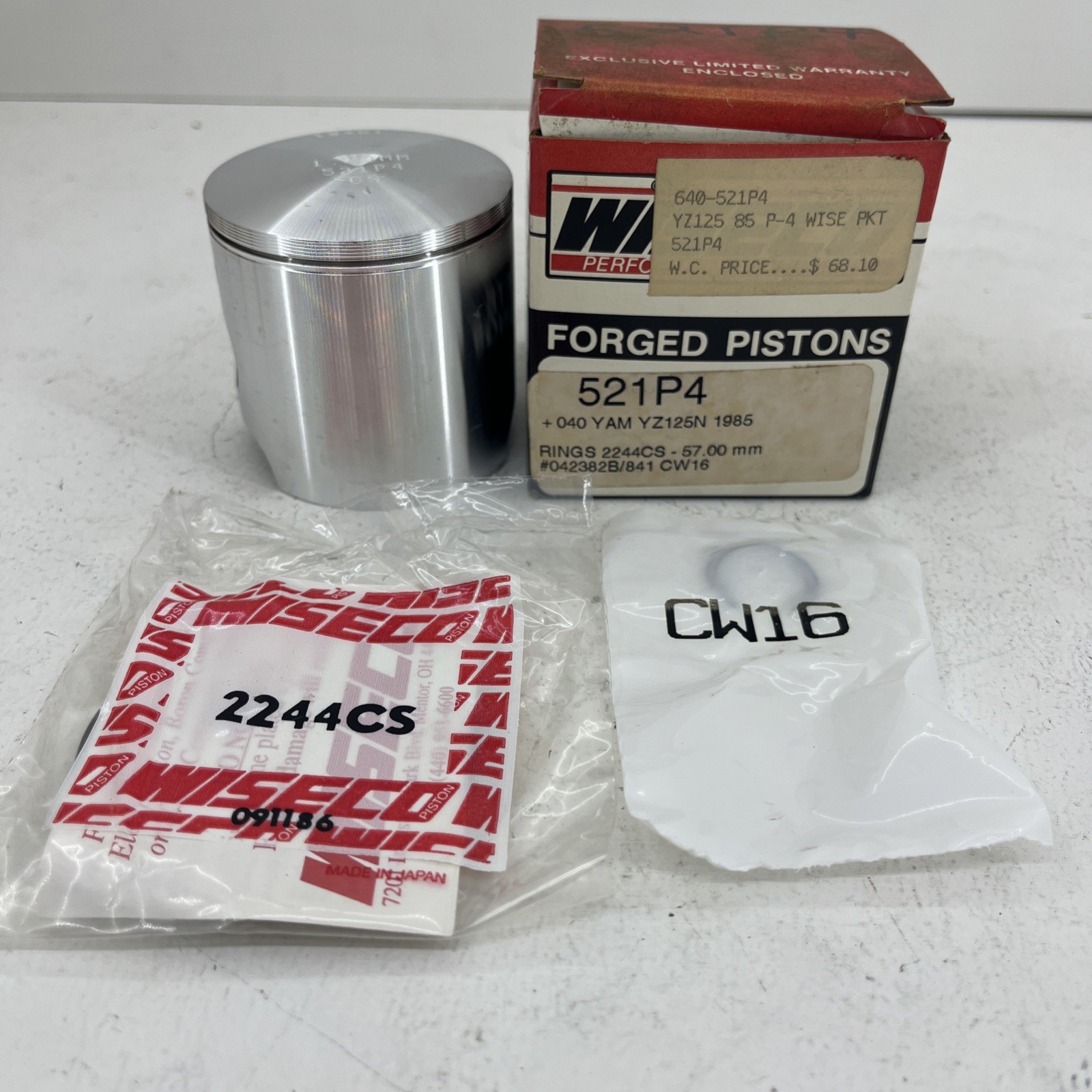 Yamaha YZ125 1985 Wiseco Piston +1mm 57mm Bore 521M05700 NO WRIST PIN 521P4