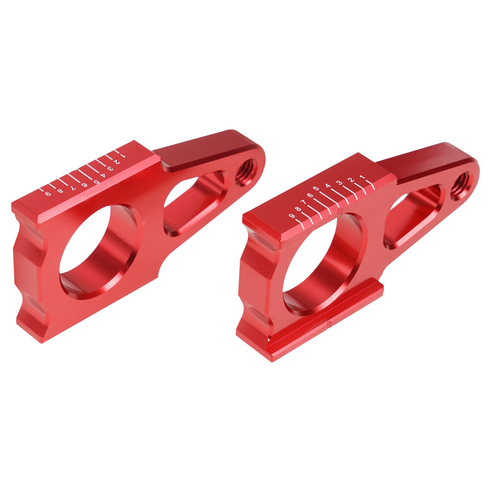 CNC Rear Axle Adjuster Blocks For Honda CRF450R 2002-2023 CRF450X 2005-2023 Red