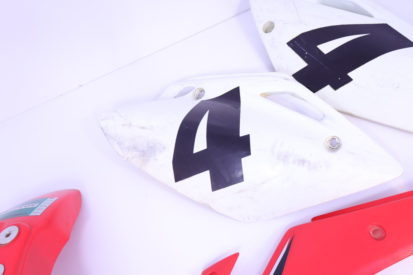 07-26 Honda CRF 150RB Plastics Front Fender Side Shrouds panels Plates