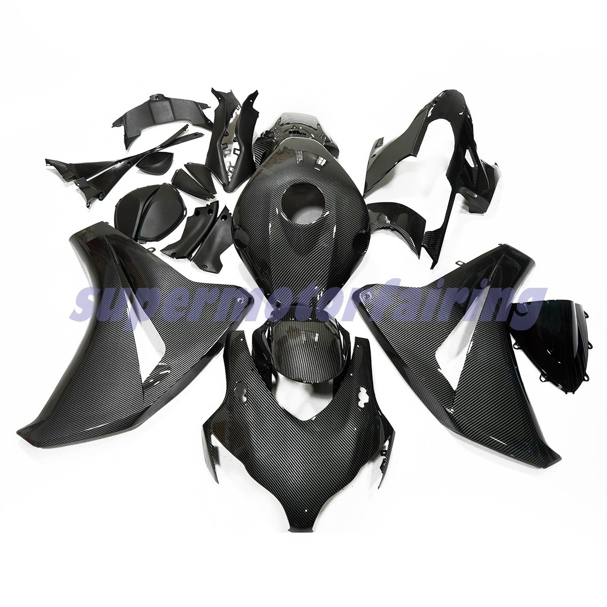Black Carbon Fiber Painted Fairing Kit Fits Honda CBR1000RR 2008-2011 09 10 Body
