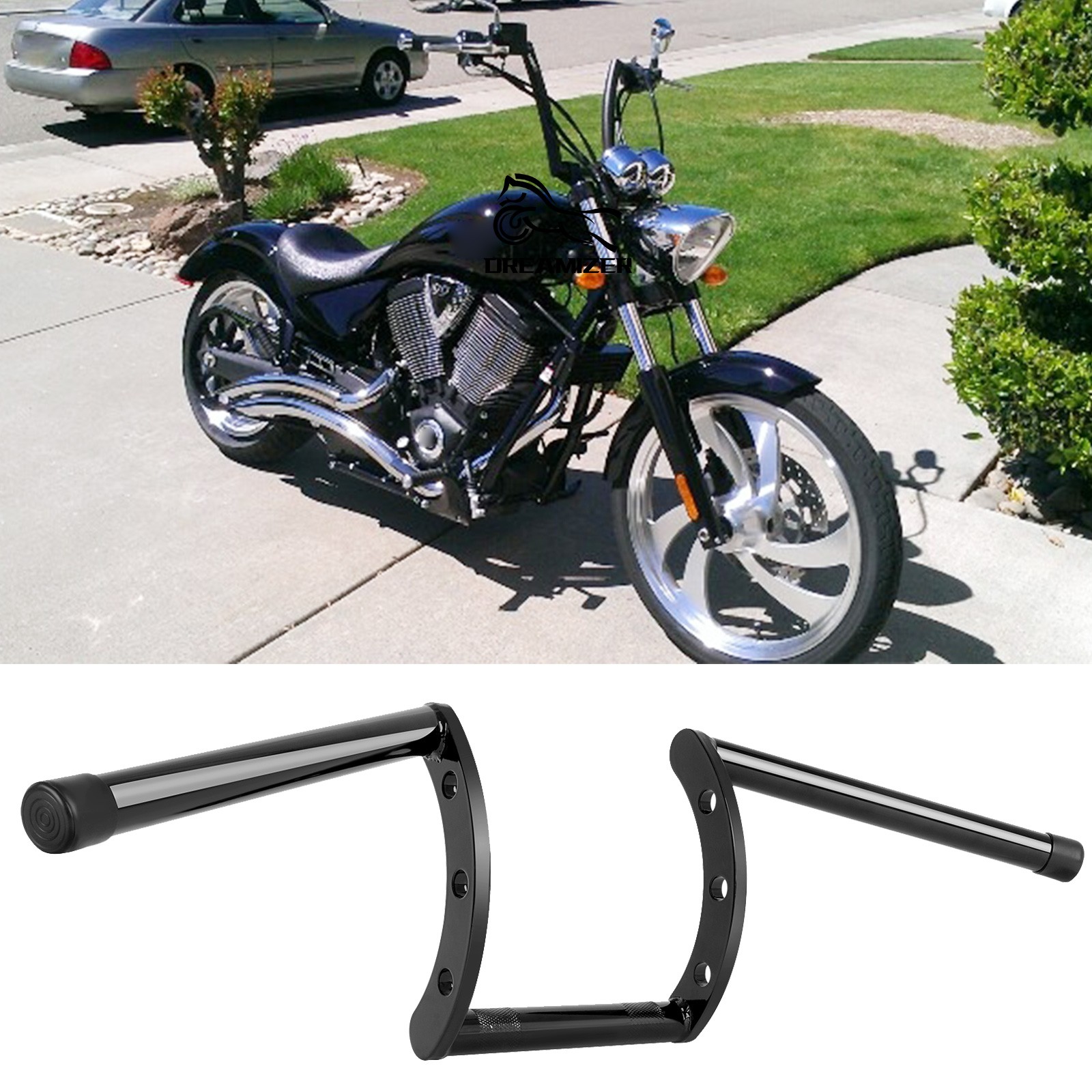 Motorcycle 1″ 25mm Handlebars Drag Bars For Victory Vegas 8 Ball Cross Country