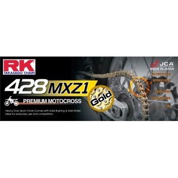 Rk GB428MXZ1-120 428 MXZ1 fits Mini™ Racing Non-Sealed Chain – 120 Links – Gold