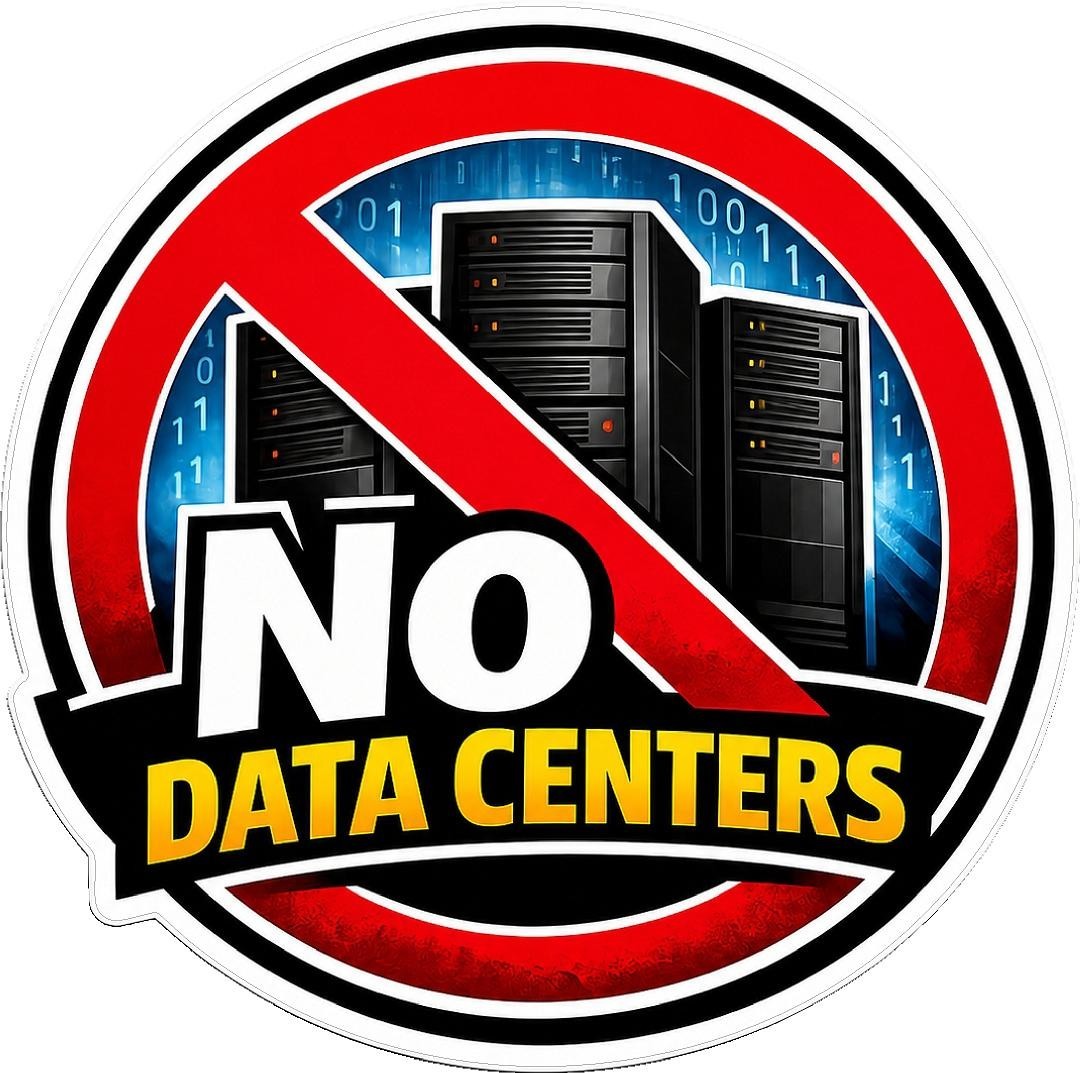 #5727 (1) 4″ No Data Centers Protest Decal Sticker