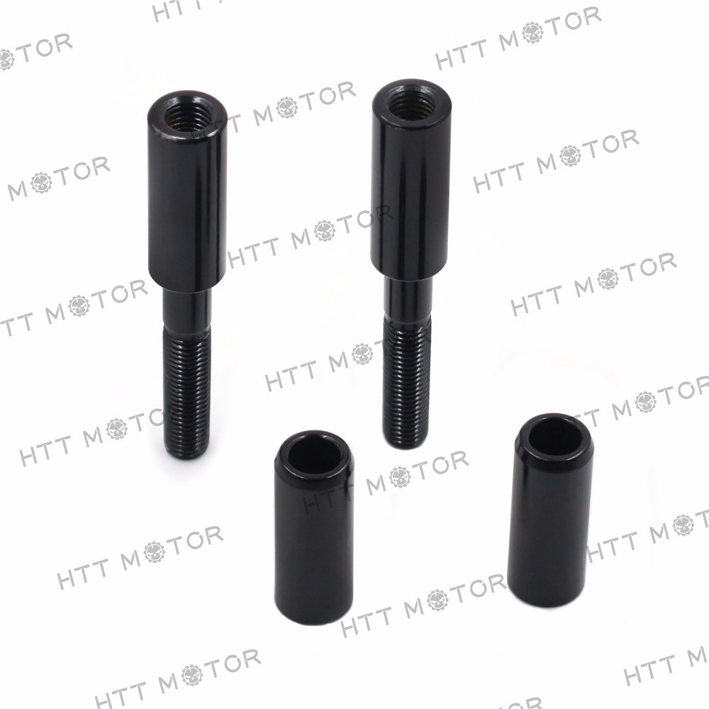HTTMT Black 2″ Mirror Extensions Kit for Harley Softail Sportster Dyna Touring