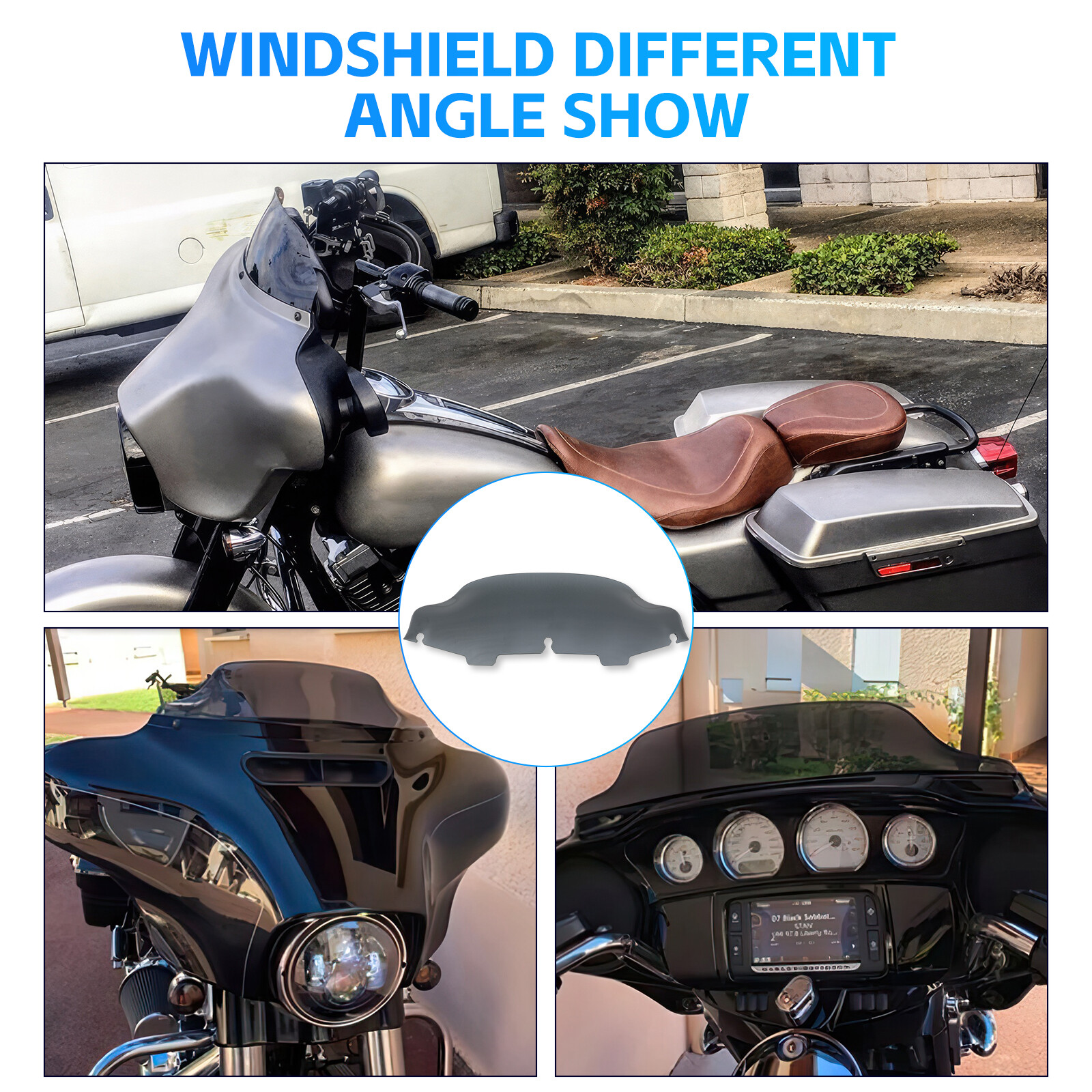 Smoke 8” Wave Windshield Windscreen for Harley Touring FLHT FLH FLHX 1996-2013