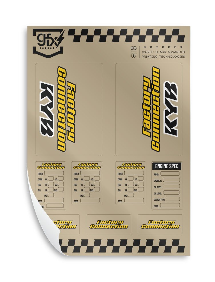Factory Connection KYB Fork Stickers Suspension Decal Kit