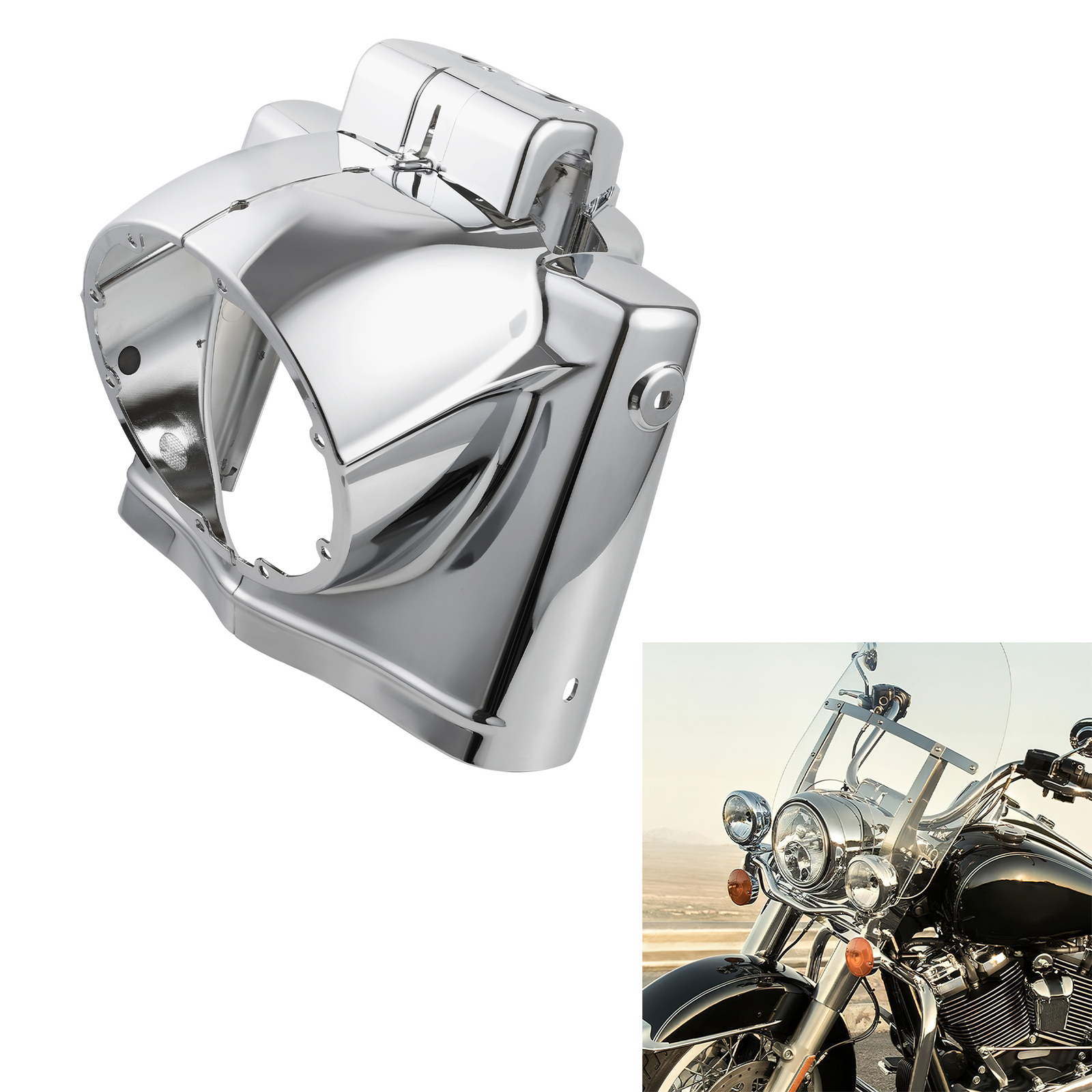 Fit For Harley Road King FLHR 2014-2024 Headlight Nacelle Housing