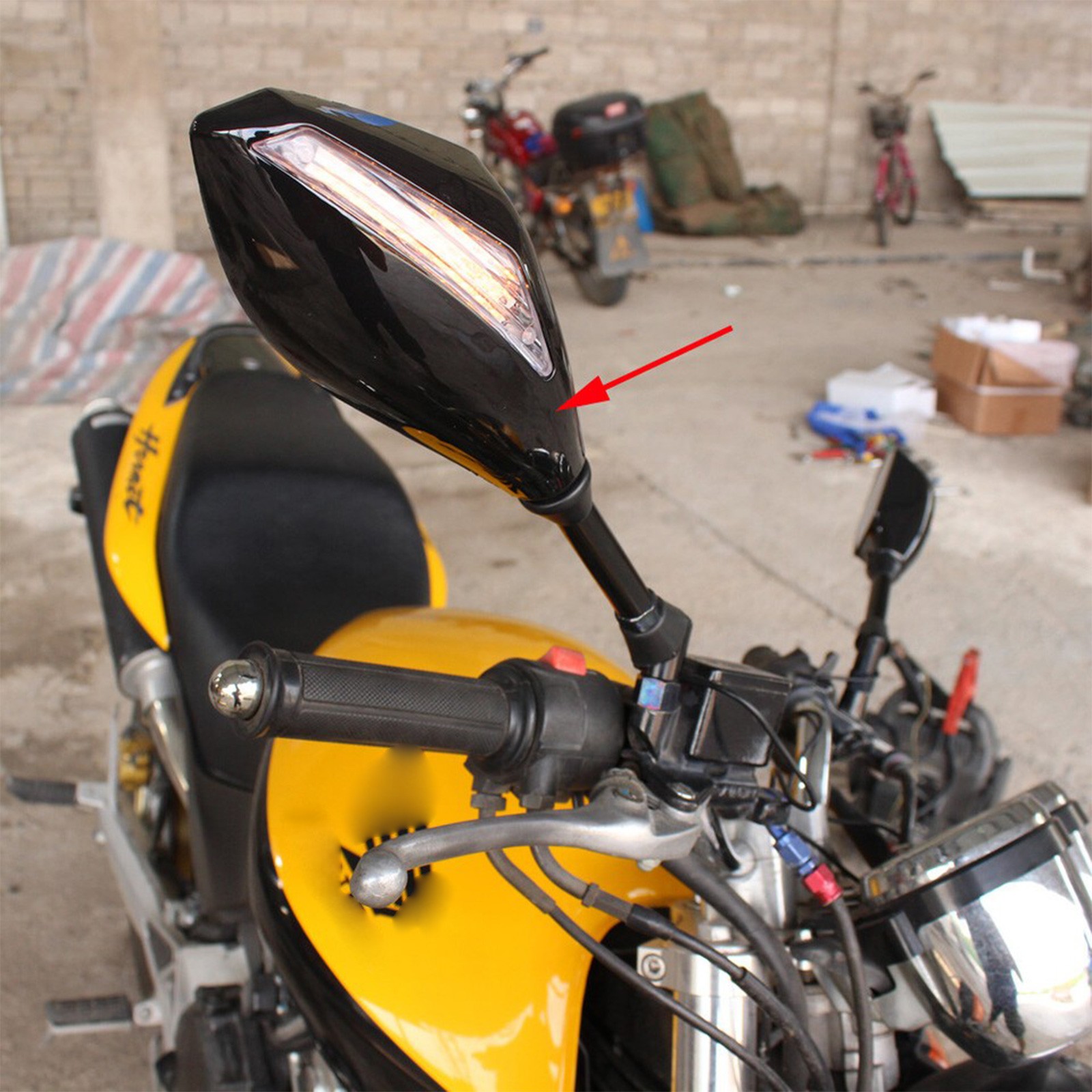 Rear View Mirrors w/ LED Turn Signal Light For Kawasaki Ninja 500 650 ZX6R ZX10R