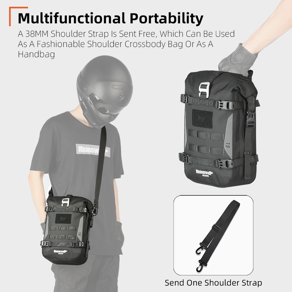 Rhinowalk Motorcycle Bumper Bag Waterproof Frame Crash Bar Pack Outdoor Tool Bag