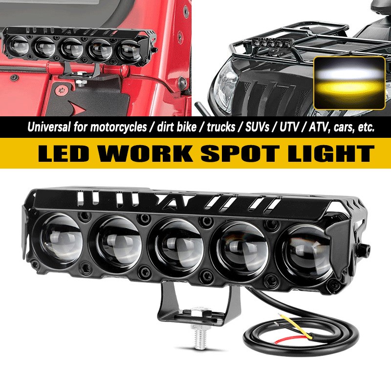 6″inch LED Work Light Bar Driving Fog Lamp Spot DRL Car Offroad SUV Yellow+White
