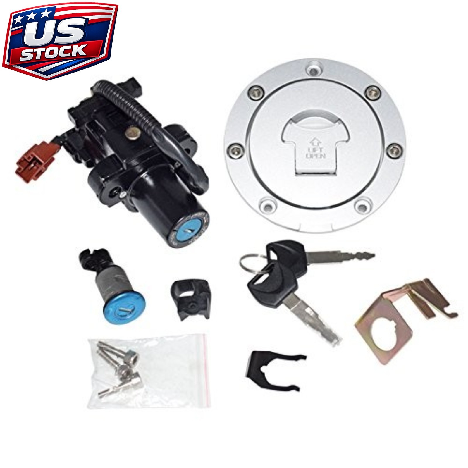 For Honda CBR600RR 2007-14 CBR1000RR 2008-14 Ignition Fuel Cap Seat Lock Set